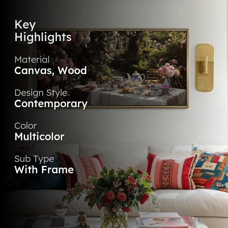 Bloomed Table Canvas Wall Painting With Frame media 2