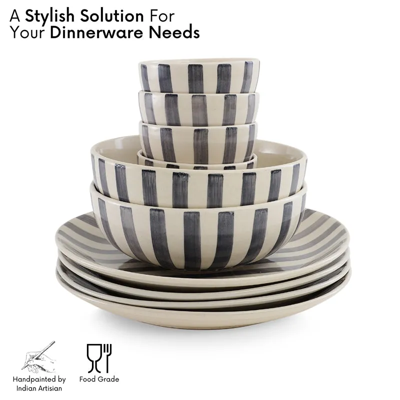 Cross Strips Ceramic Dinner Set - 10 Piece Set media 4
