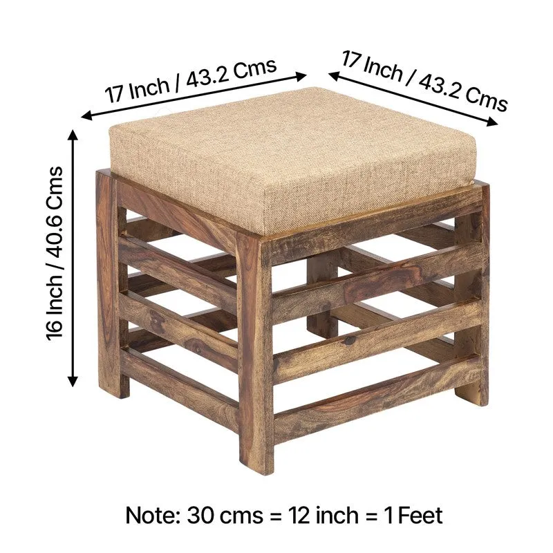 Tavro Sheesham Wooden Bench with Cushions (Beige) - Four Piece Set media 10