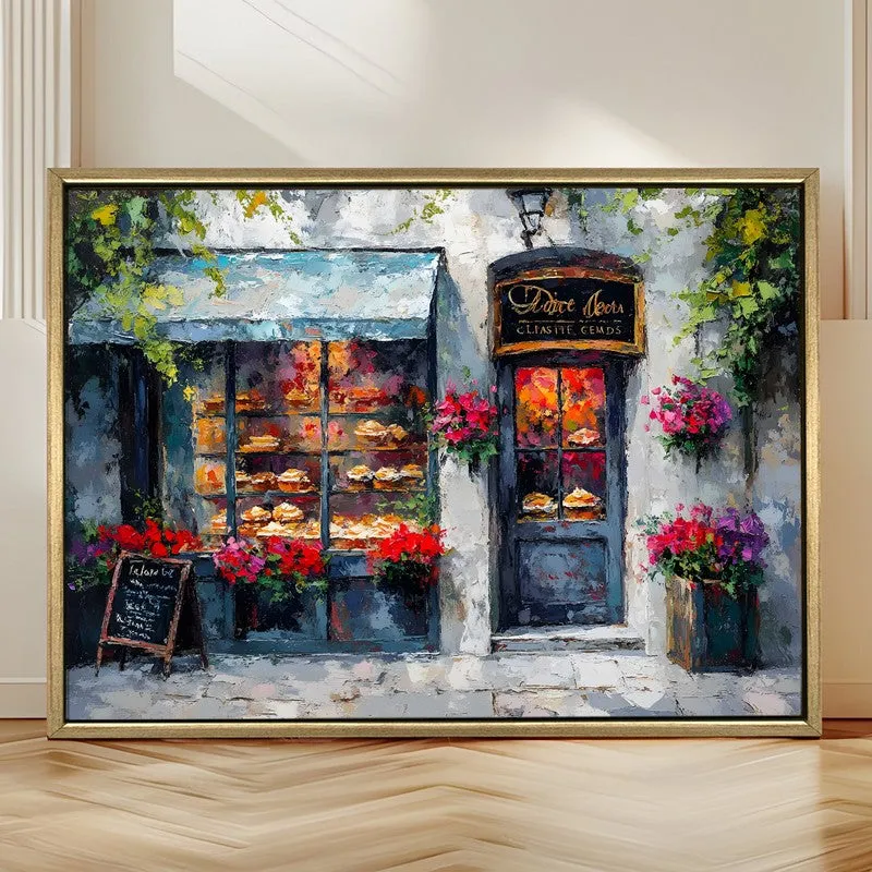 Floral-festooned Canvas Wall Painting With Frame media 4