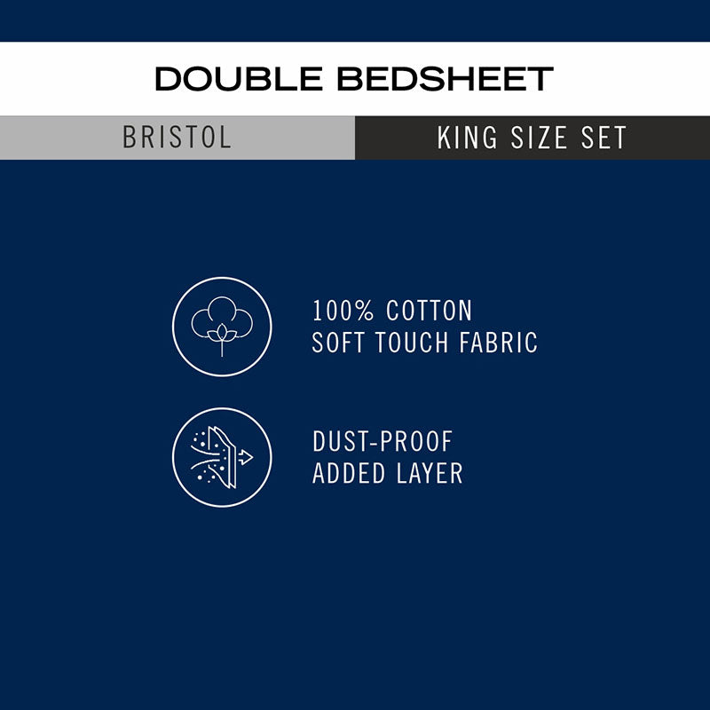 Nautica Velvet Cloud Cotton Bedsheet (Blue) - 160 TC media 7