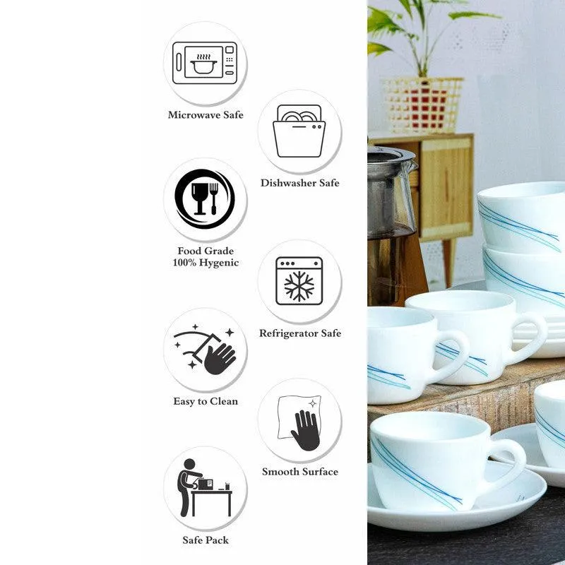 Cello Levasha Glide Cup & Saucer (130 mL Each) - Set of Six media 4