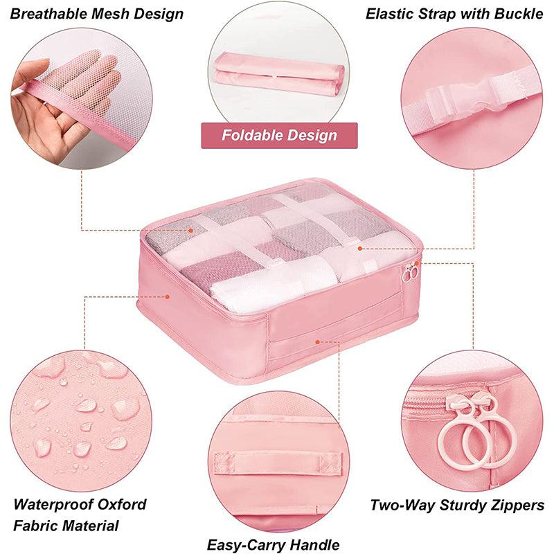 Robbie 7-Piece Pink Travel Organizer Set - Lightweight & Durable media 5