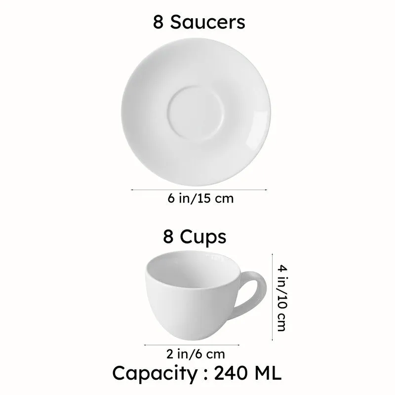 Blush & Brew Cup & Saucer (Pink/240 mL Each) - Set of Eight media 8