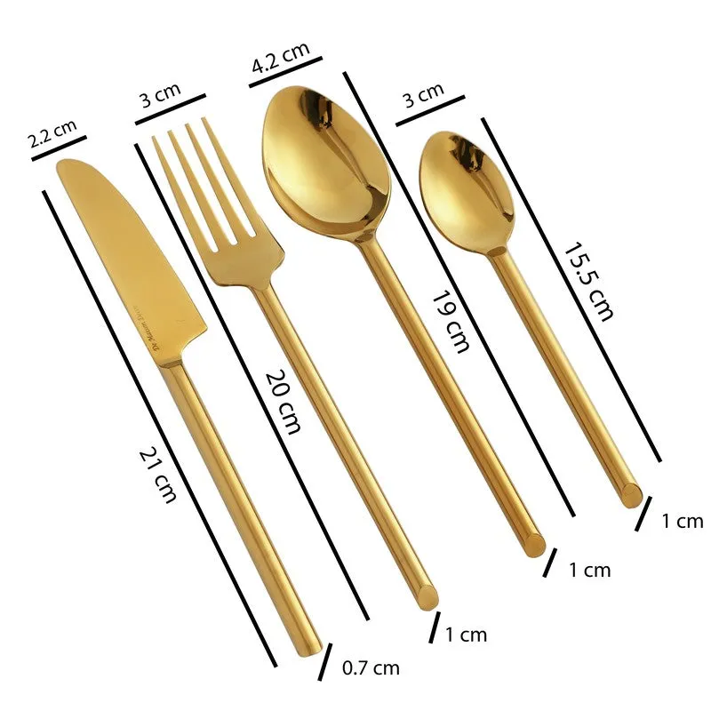 Kresta Stainless Steel Cutlery Set (Gold) - Twenty Four Piece Set media 6