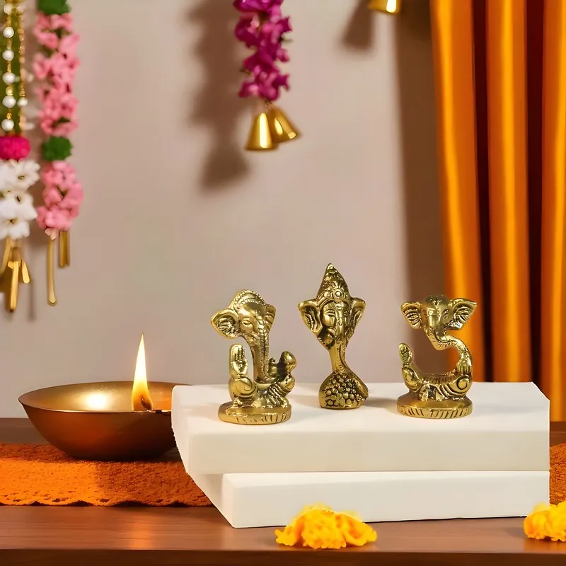 Serene Ganesh Idols & Sets - Set Of Three media 3