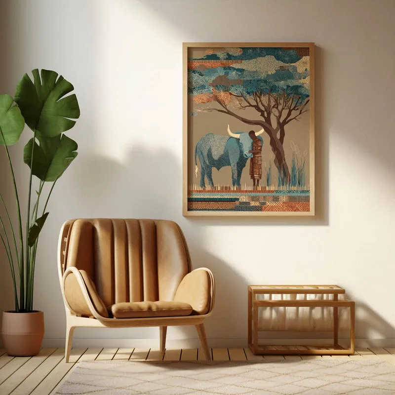 Prakriti Canvas Wall Painting With Brown Frame media 4