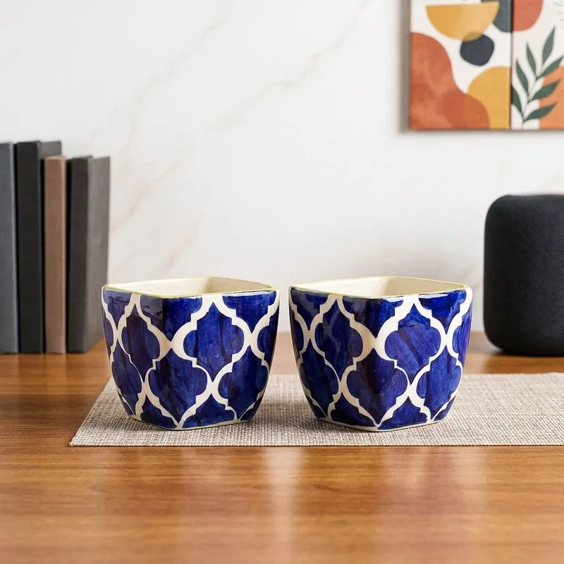 Moroccan Dream Handpainted Planter - Set Of Two media 1