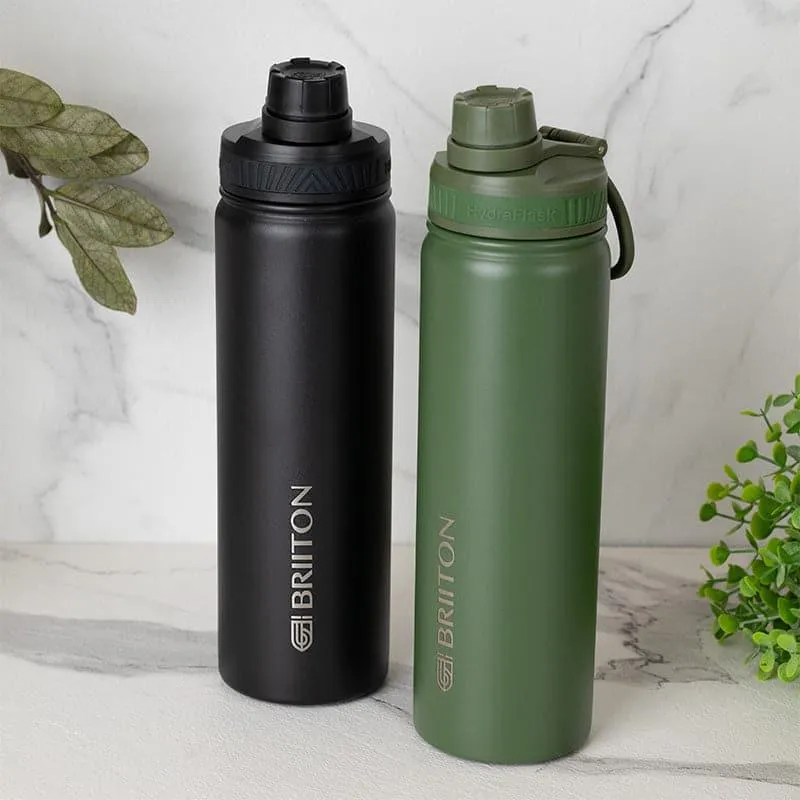 Drink Dazzle Hot & Cold Thermos Water Bottle (Black & Green, 750 mL Each) - Set Of Two media 1
