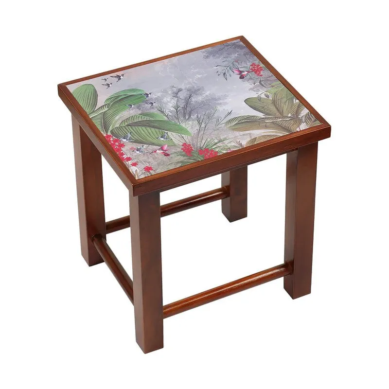 India Circus Teak Wood Tropical View Nesting Stool - Set Of Three media 6