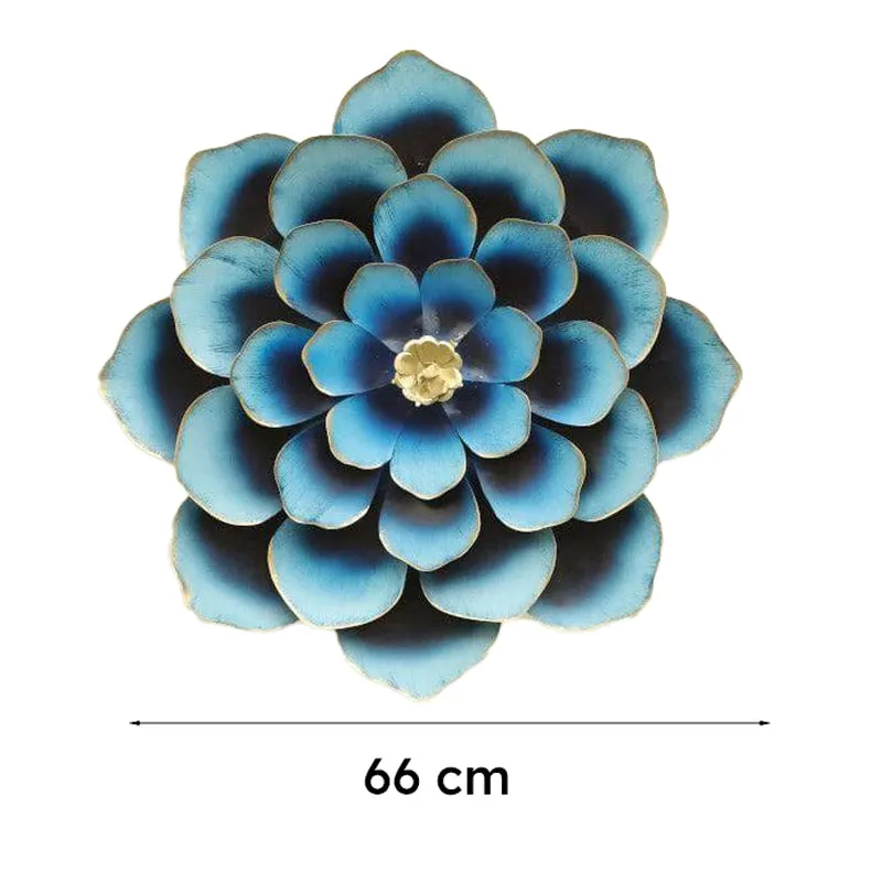 Daisy Bloom Metal Wall Accent- Blue & Gold media 5