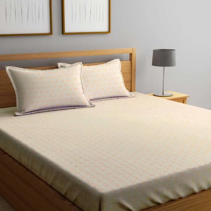 Miniature Mosaic - Orange Microfiber Bedsheet - 300 GSM media 6