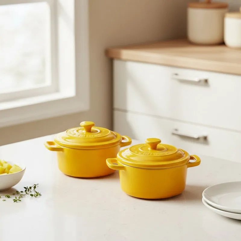 Cumin Co Ceramic Mini Cocottes (Mustard/240 mL) - Set of Two media 1