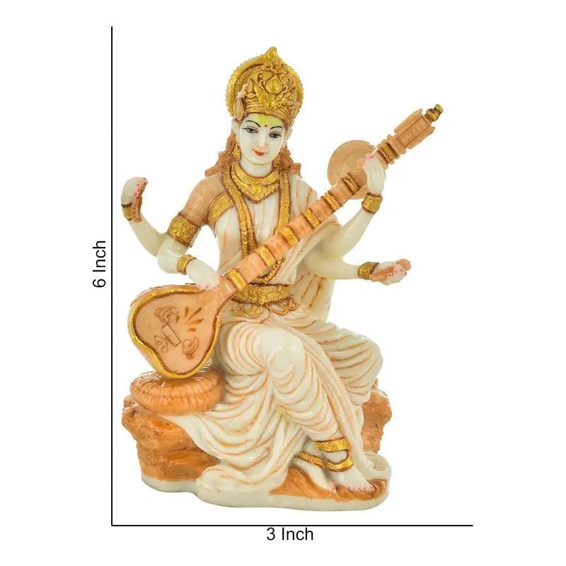 Divine Maa Saraswati Marble Idol media 6