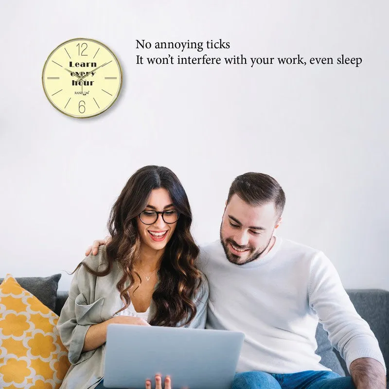 Learn Every Hour Round Analog Wall Clock - Yellow media 5