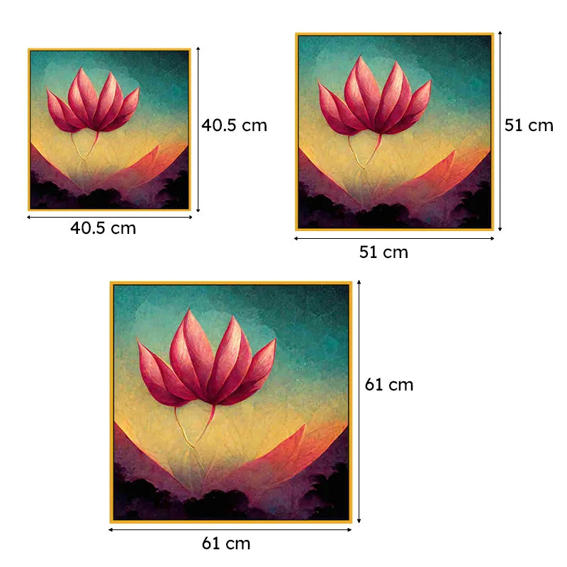 Lotus Solitude Canvas Wall Art With Frame media 8