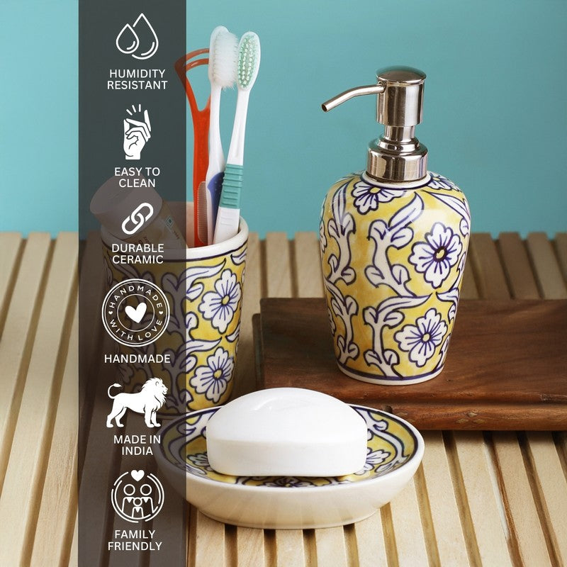Elegant Ceramic 3 Piece Bathroom Accessory Set - Three Piece Set media 8