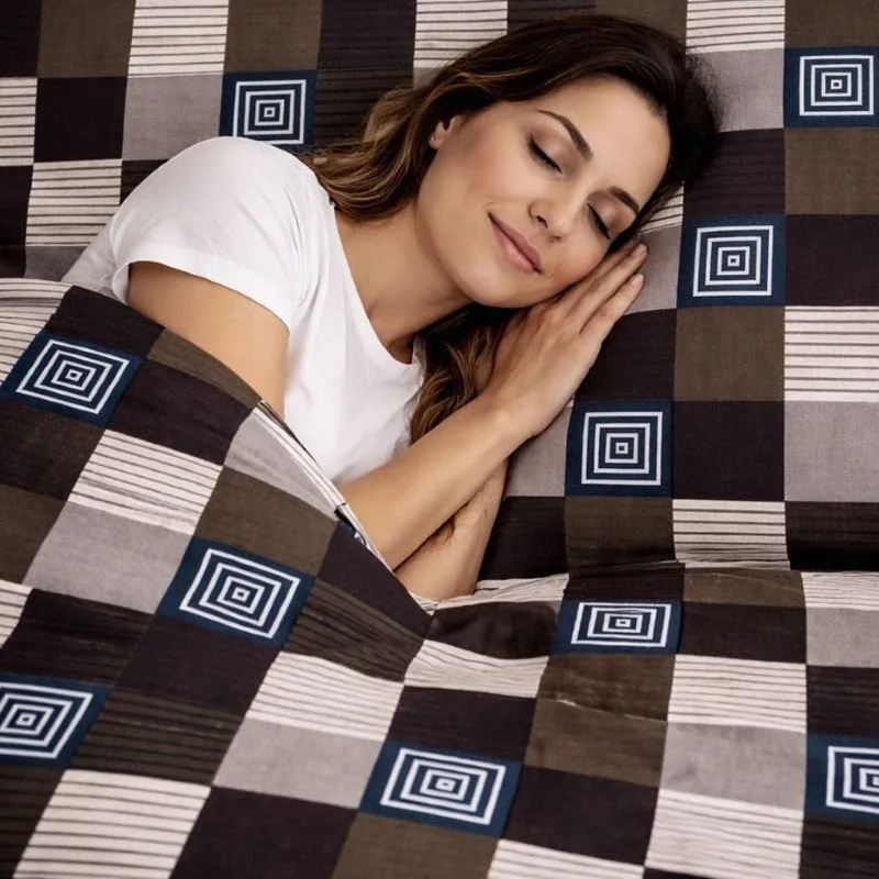 Classic Checks Cotton Bedsheet - 300 TC media 5