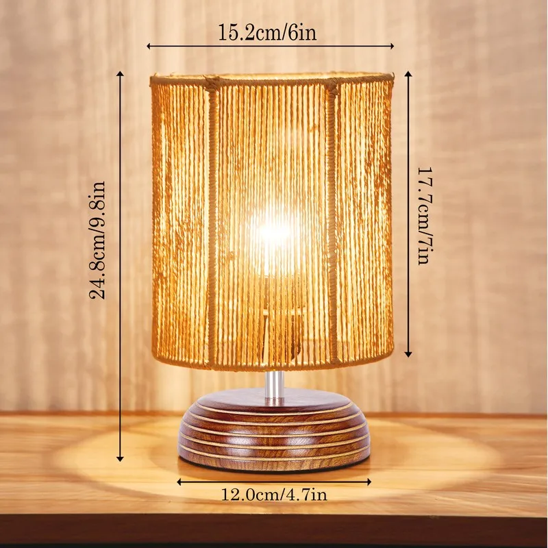 Luma Nest Wooden Table Lamp - Brown,Beige media 6