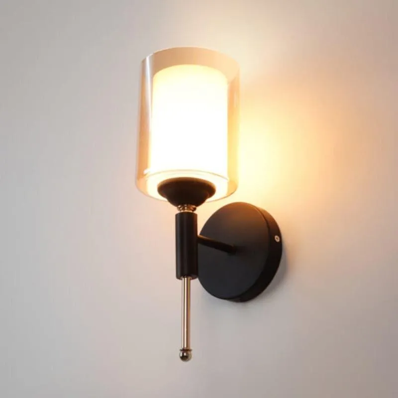 Pheme Glass Wall Lamp With Metal Base media 1