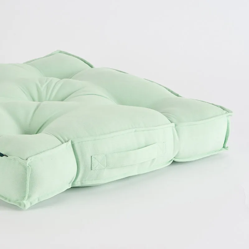 Cushflow Solid Cotton Floor Cushion (Green) - Set Of Four media 4