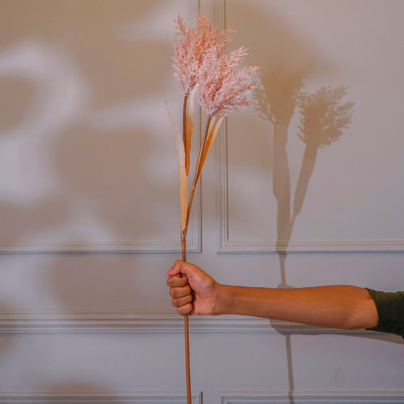 Faux Pearl Millet Grass Flower Stick (Pink) - 38 CM