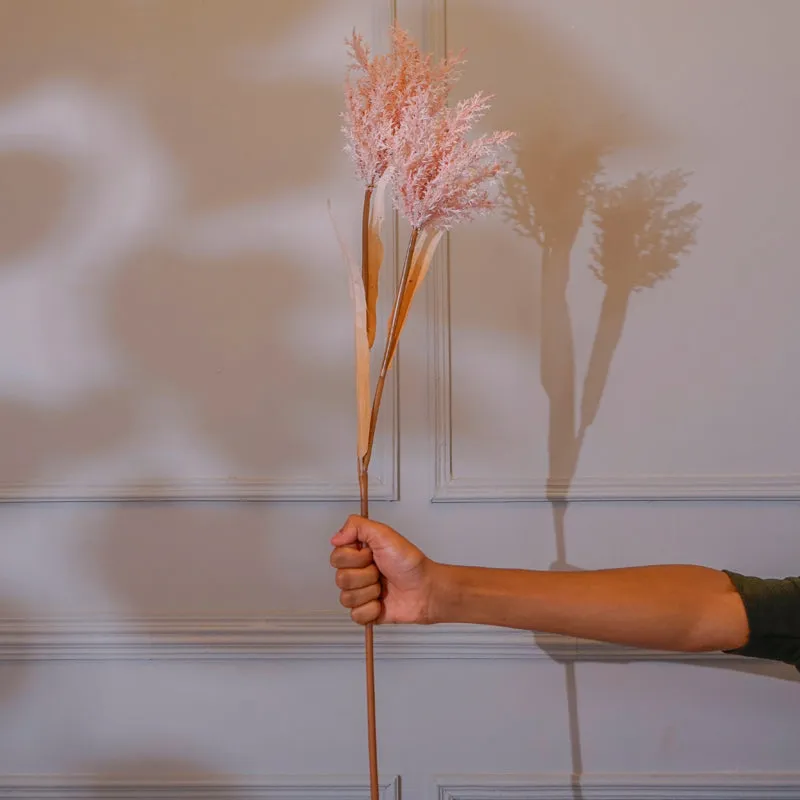 Faux Pearl Millet Grass Flower Stick (Pink) - 38 CM media 1