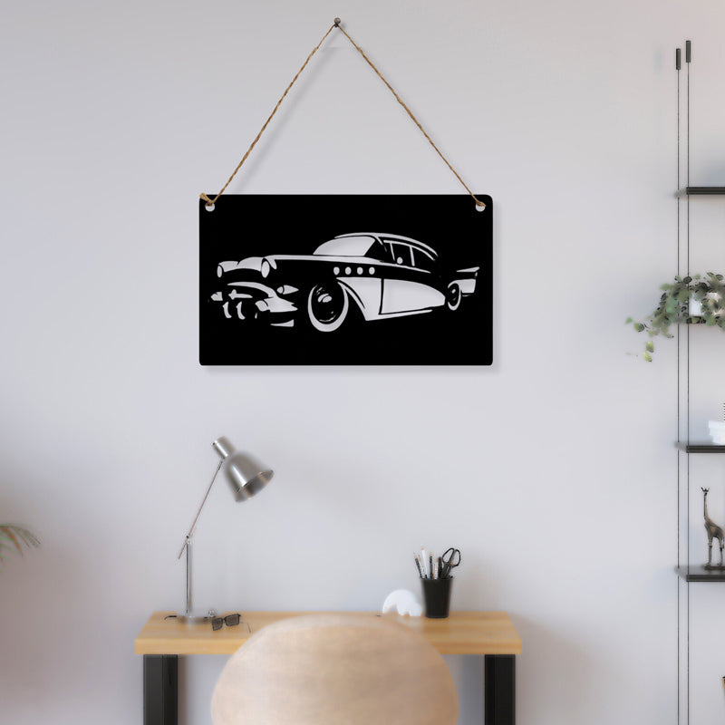 Car Silhouette II Iron Wall Accent