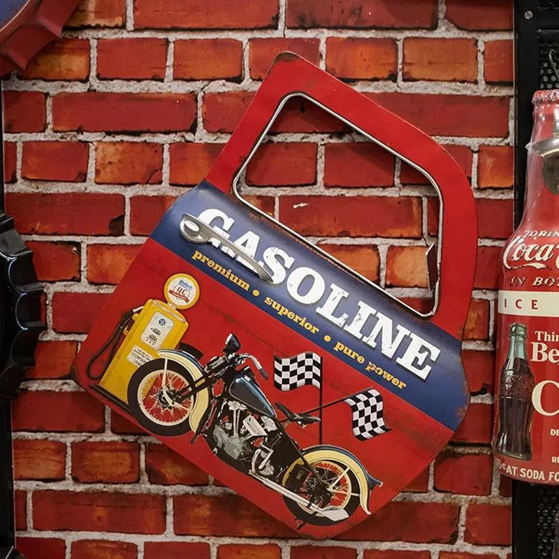 Gasoline Retro Car Door Metal Wall Accent media 1
