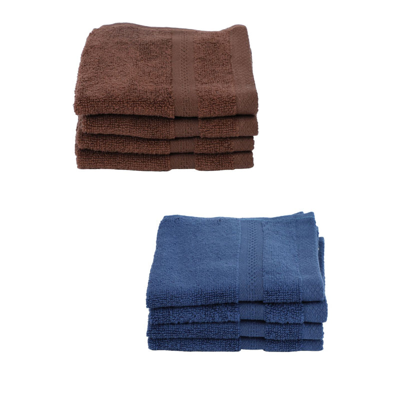 Miorah Face Towel (Brown & Blue) - Set Of Eight media 4
