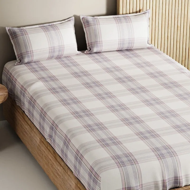 Elyric Cotton Bedsheet (Purple) - 144 TC media 4