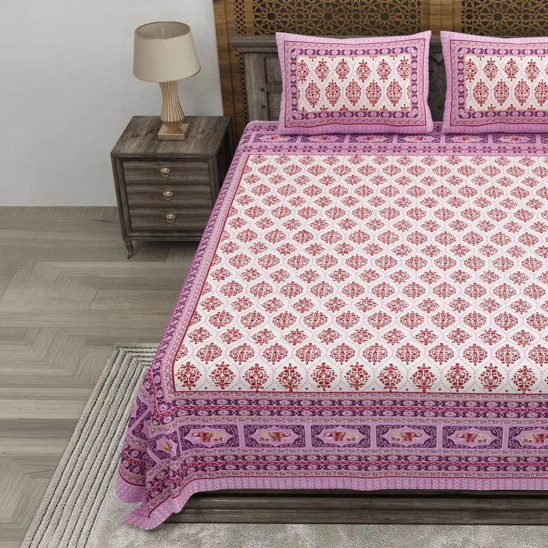 Gardenet Cotton Bedsheet (Maroon,Purple) - 240 TC media 3