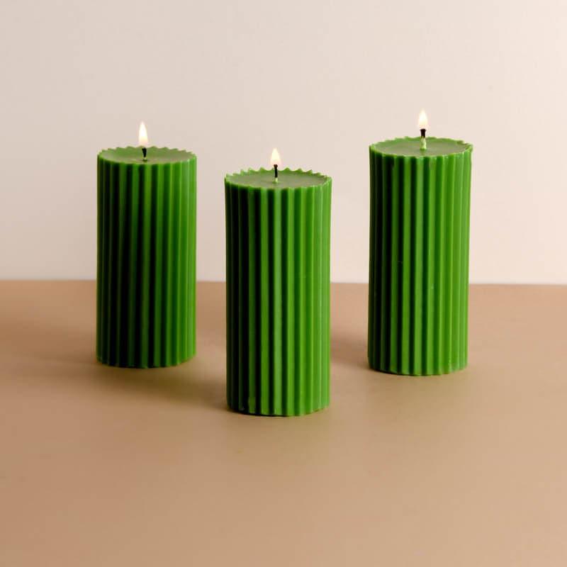 Combo of 3 Forest Green 'Belief' Candles - Crme de la Shea Scented media 2