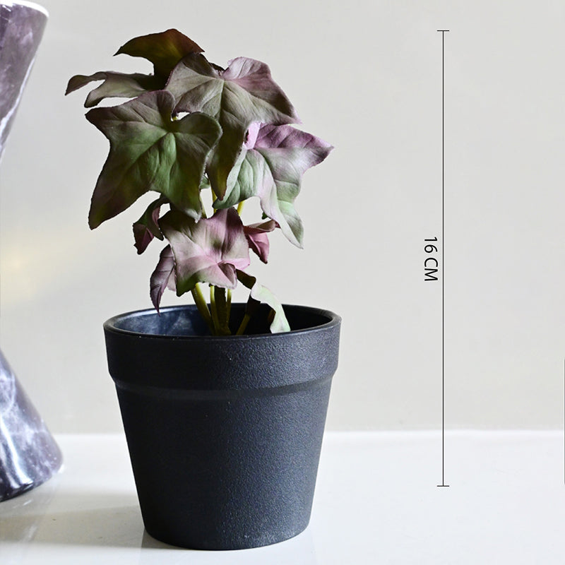 Ivette Artificial Mini Ivy Plant With Basic Black Plastic Pot (Purple) - 16 cm media 7