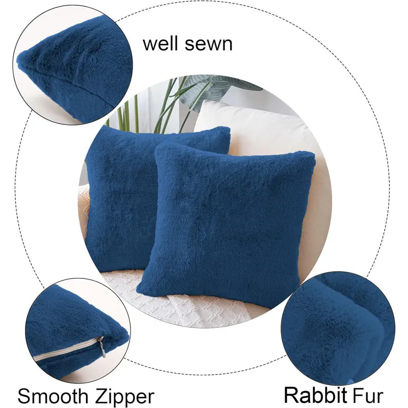 Fur Dual Cushion Cover Set (Teal) - Set Of Two media 5