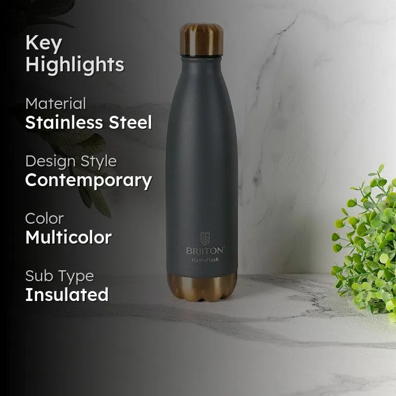 Hydro Halo Hot & Cold Thermos Water Bottle (Grey) - 500 mL media 2