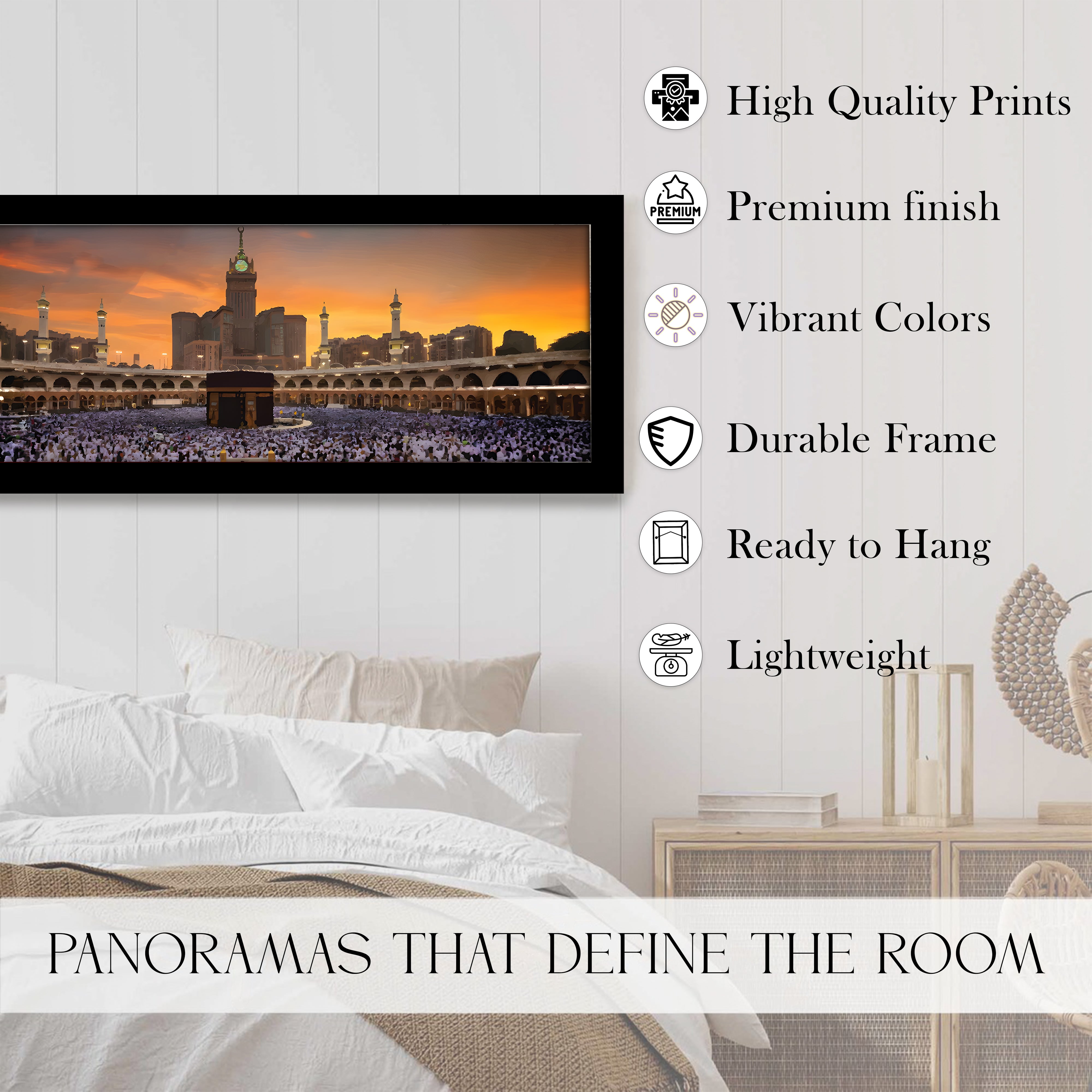 Sacred Kaaba Panorama Wall Art With Frame media 3
