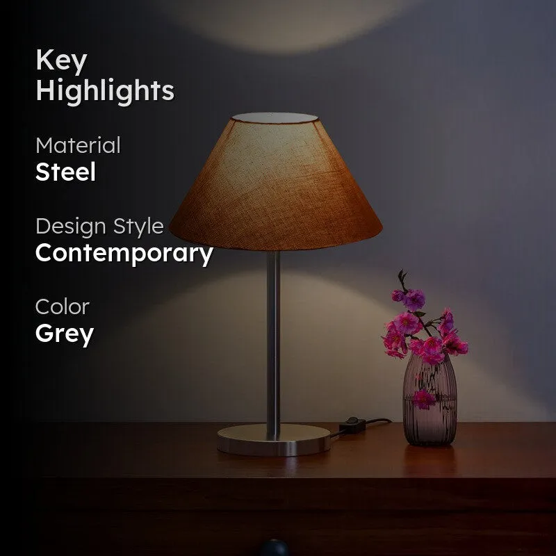 Noctra Tone Glow Metal Table Lamp - Grey media 2