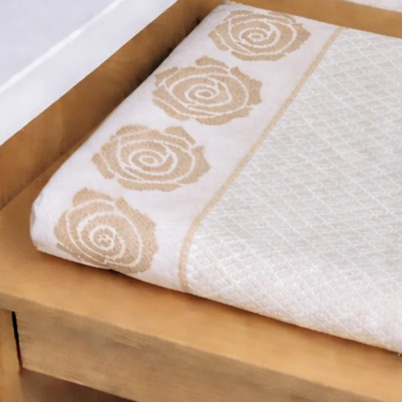 Rosette Cotton Hand & Bath Towel (Beige) - Set of Two media 7