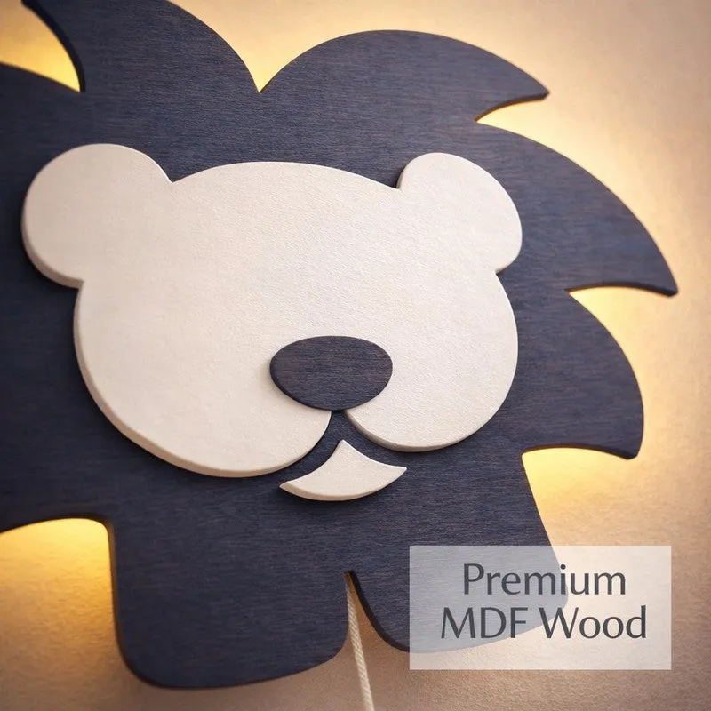 Pureva Lion Battery Operated MDF Wall Lamp - Blue media 5