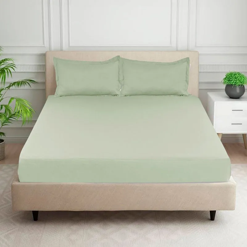 Cloud Drift Microfiber Bedsheet (Green) - 140 GSM media 1
