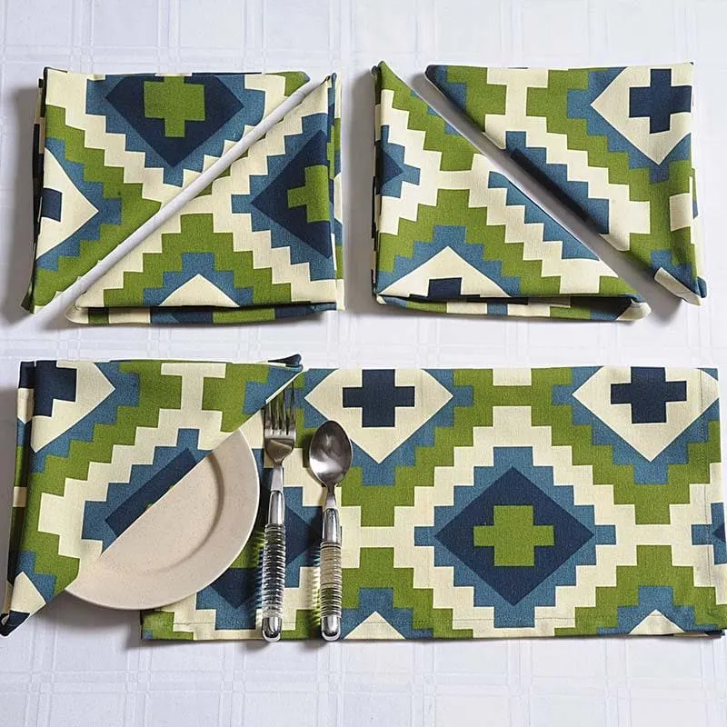 Swayam Drama in Print Table Napkin - Set Of Six media 1