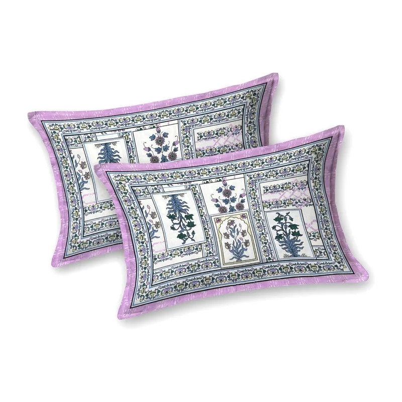 Designet Cotton Bedsheet (Purple,Blue) - 240 TC media 4