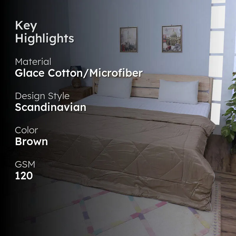 Adova Reversible Microfiber Comforter (Brown) - 120 GSM media 2