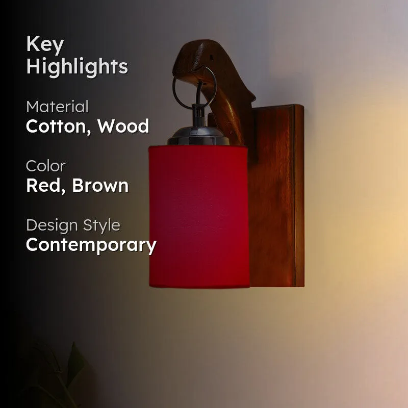 Estrella Wooden Wall Lamp - Red media 2