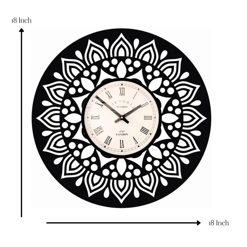 Mandelyn Steel Analog Wall Clock - Black media 7