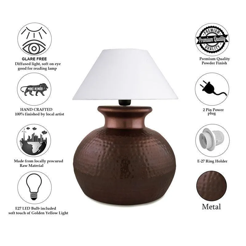 Contadino Pitcher Fabric Table Lamp - White media 5