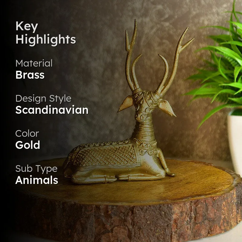 Ethnic Deer Repose Showpiece media 2