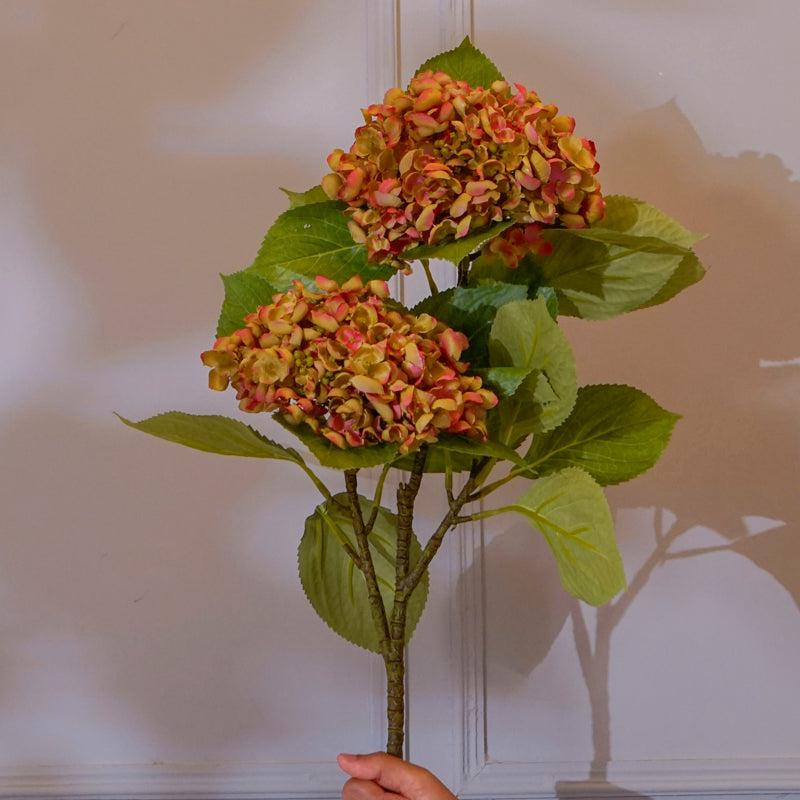 Faux Hydrangea Flower Stick (Peach) - 32 CM media 3