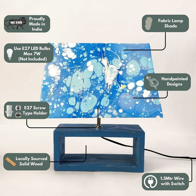 Marbling Sparkle Handpainted Fabric Table Lamp media 4
